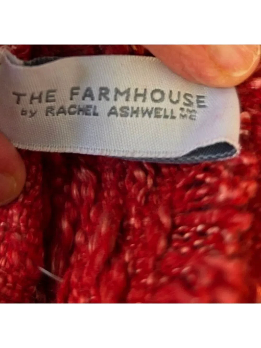 Rachel Ashwell Farmhouse Placemats Red Set of 4 NWT 13x19 Table Mats Shabby Chic